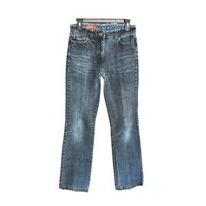 Faconnable Jeans Size 4 Bootcut Straight Blue‎ Black Denim 100% Cotton #O2-5